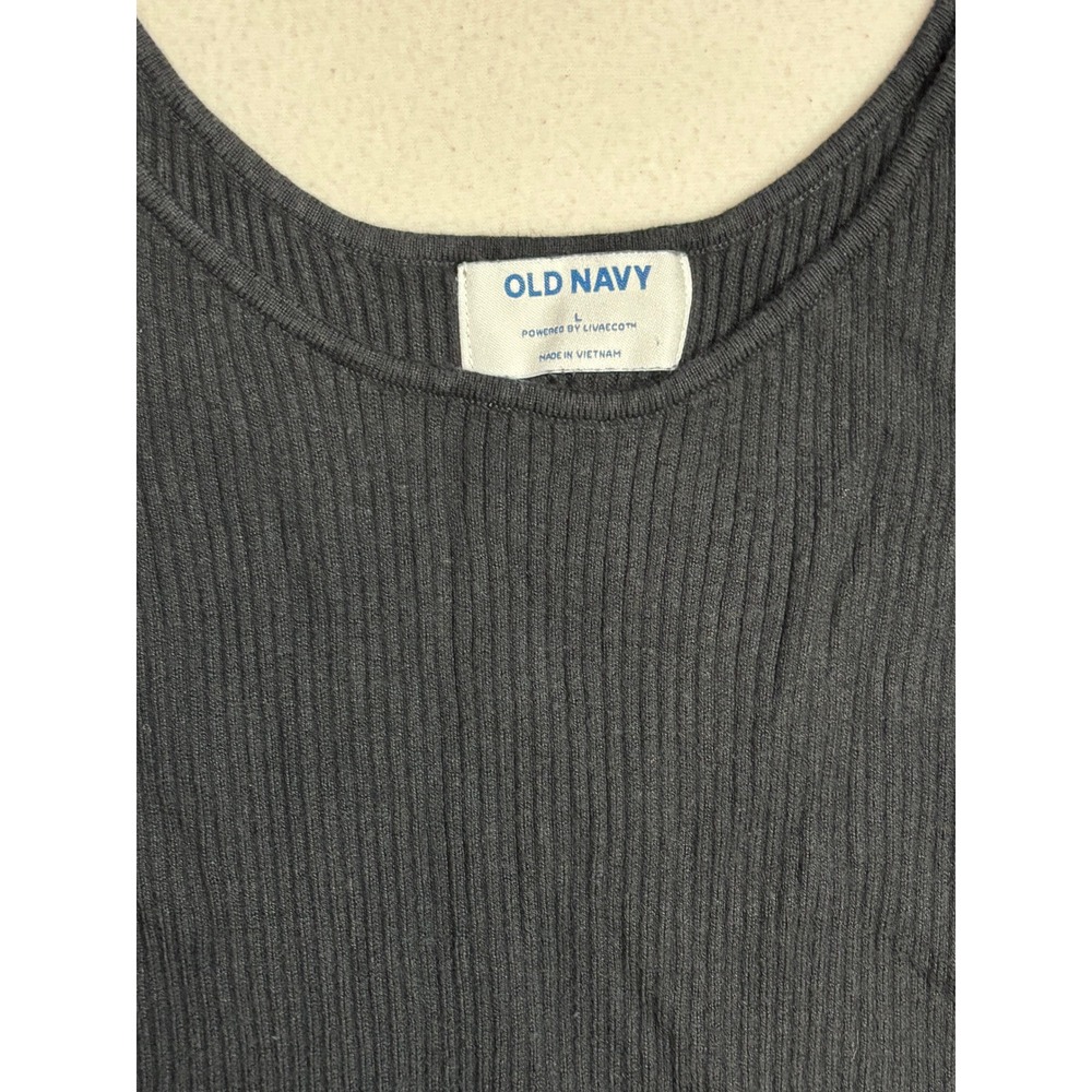 Old Navy Womens Black Ribbed Knit Sleeveless Midi Dress Size L Scoop Neck - Picture 2 of 4